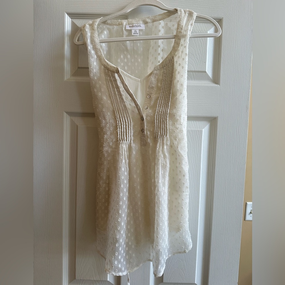Motherhood Maternity white sleeveless blouse
